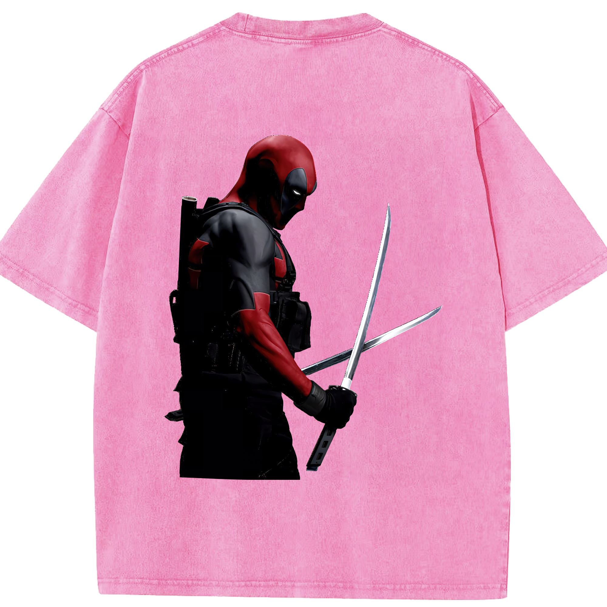 （画像用） Deadpool デッドプール 綿100% ヴィンテージ風 半袖Tシャツ（背面プリント）